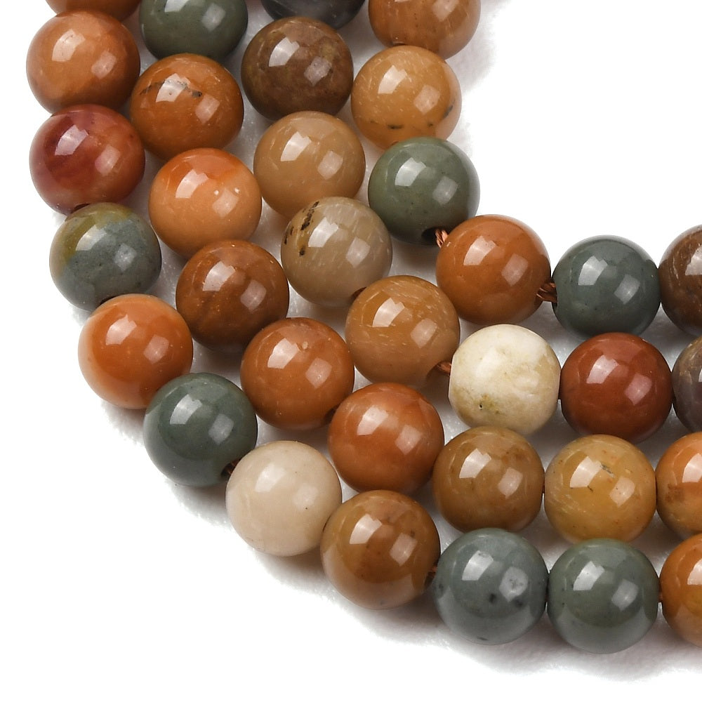 Gobi Agate Round Natural Beads – 6mm, 8mm & 10mm | The Pink Bead Shop Canada