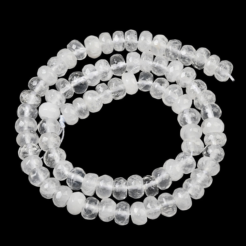 Clear Quartz 8mm Faceted Rondelle Beads for Jewelry Making | The Pink Bead Shop Canada
