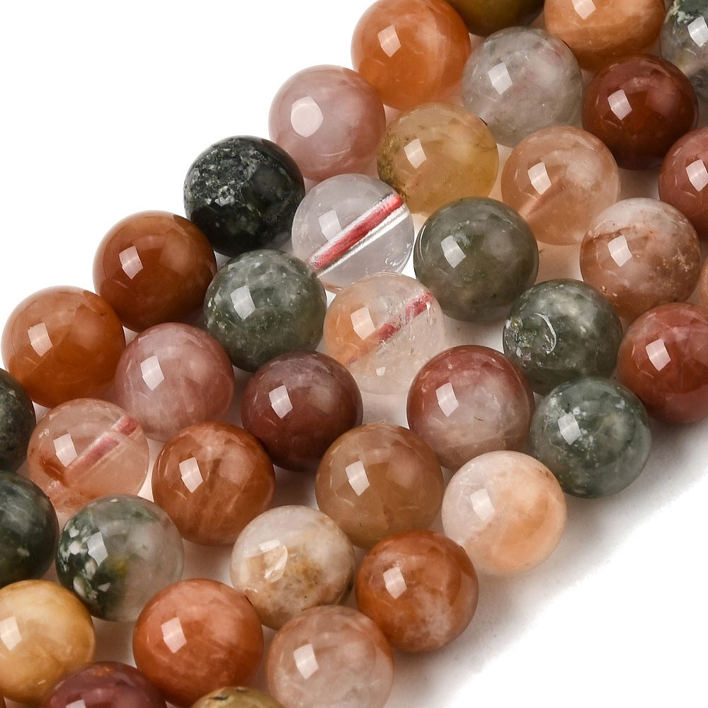 Rabbit Fur Rutilated Natural Colorful Quartz Round Beads – 6.5mm, 8mm & 10mm | The Pink Bead Shop Canada