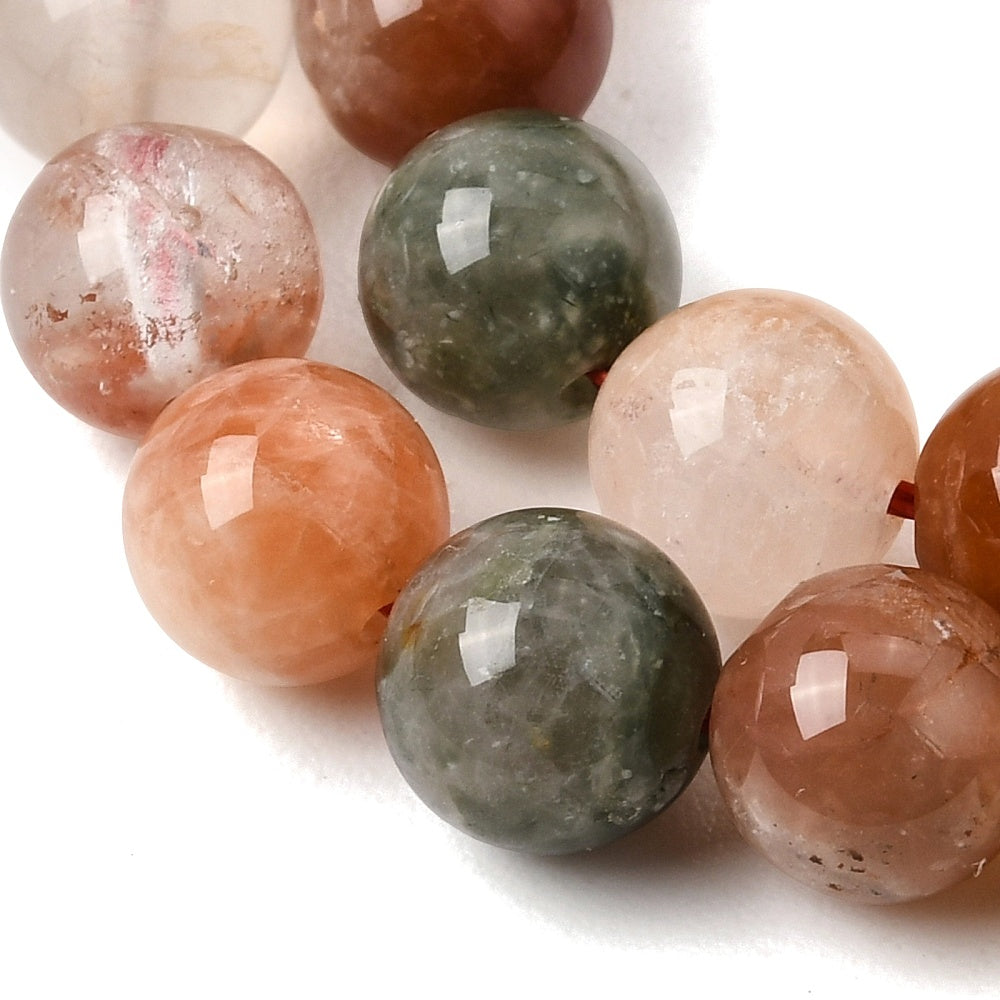 Rabbit Fur Rutilated Natural Colorful Quartz Round Beads – 6.5mm, 8mm & 10mm | The Pink Bead Shop Canada