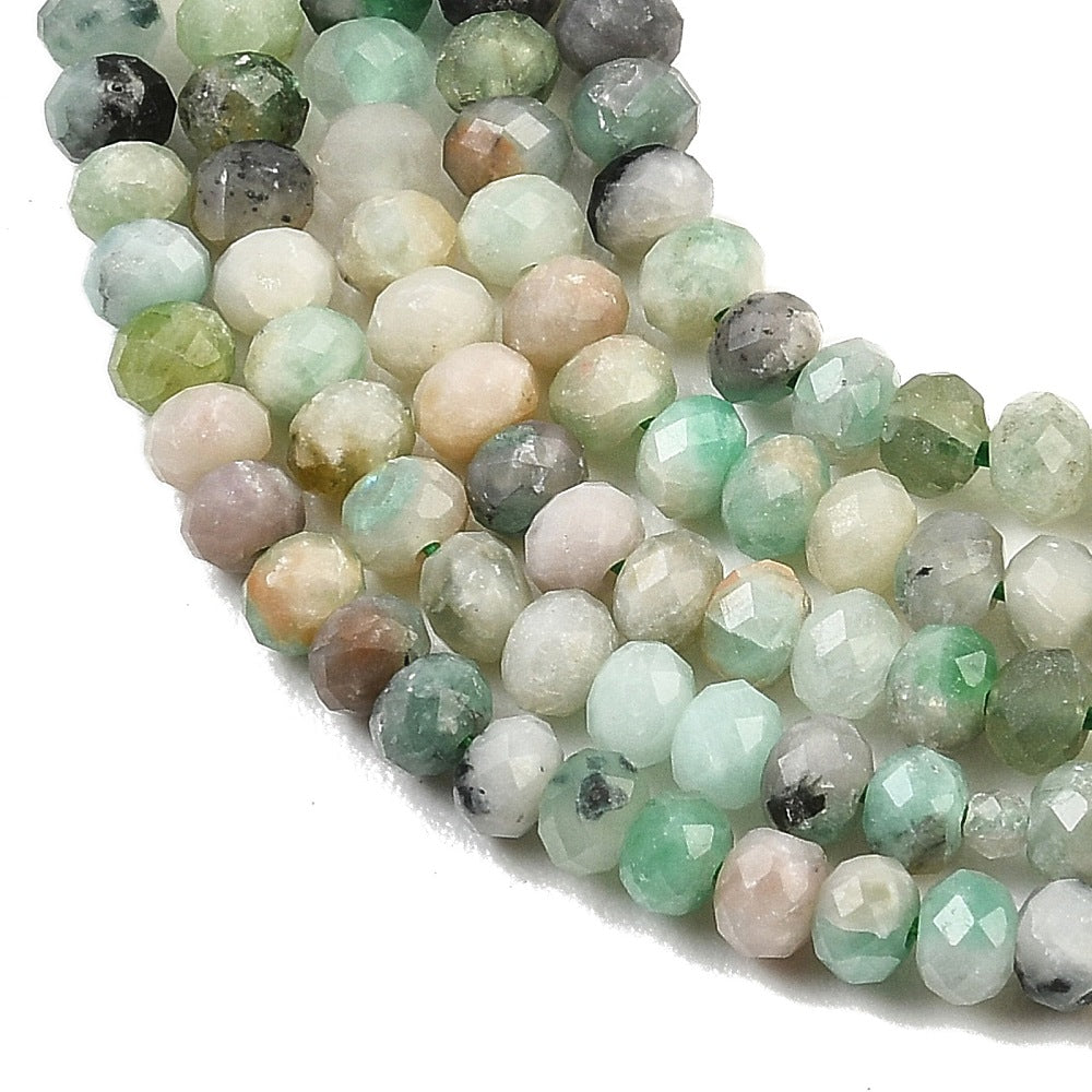 Natural Emerald Faceted Rondelle Beads 4x3mm | The Pink Bead Shop Canada