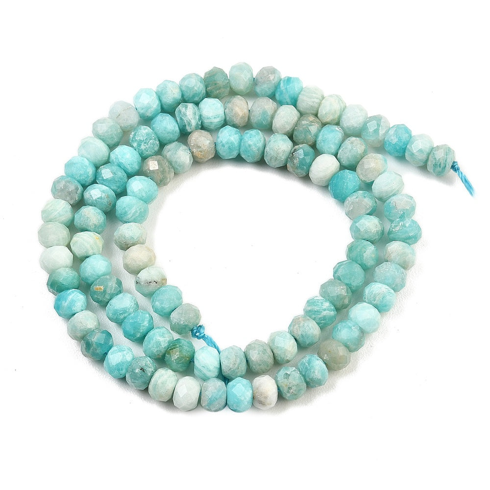 Amazonite Faceted Rondelle Beads 6x4mm | The Pink Bead Shop Canada