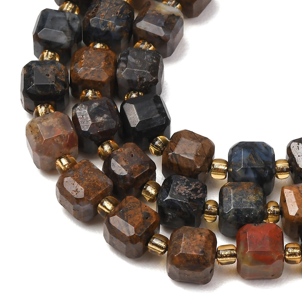 Pietersite Natural Faceted Cube Beads 6–7.5mm | The Pink Bead Shop Canada