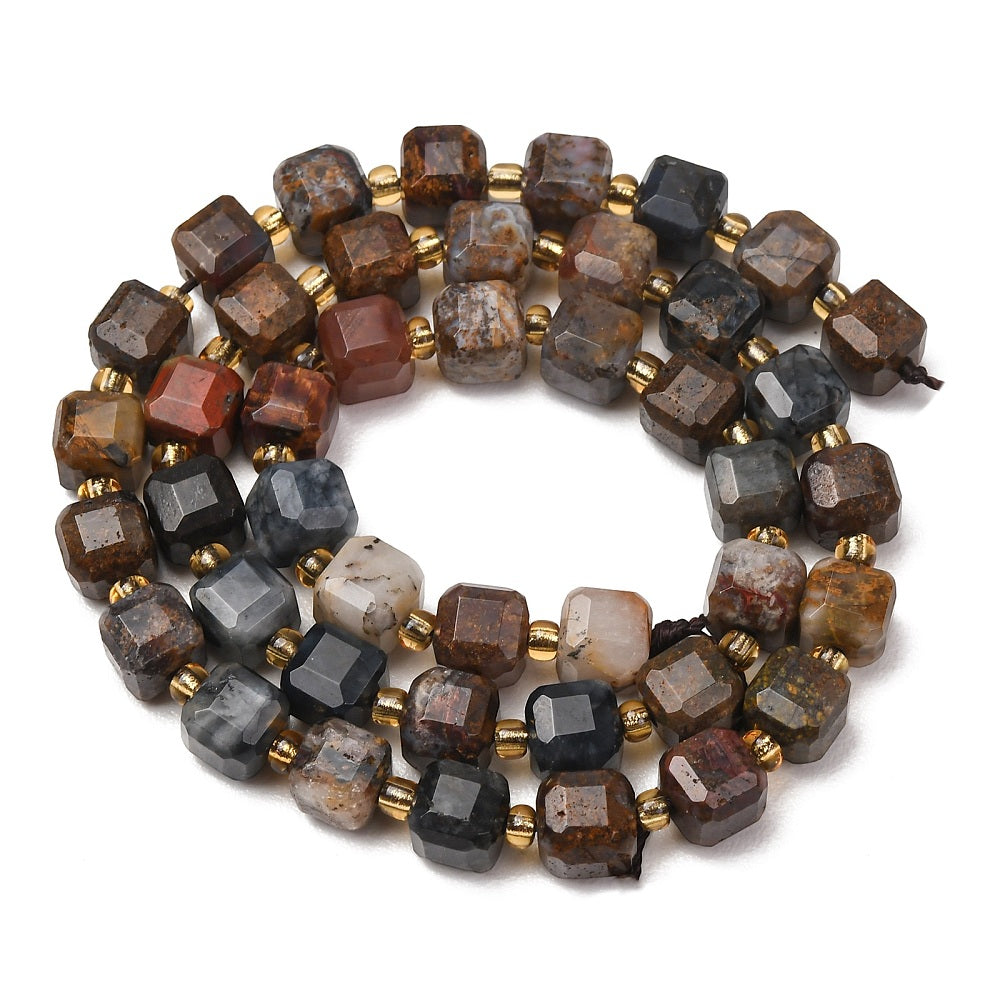 Pietersite Natural Faceted Cube Beads 6–7.5mm | The Pink Bead Shop Canada