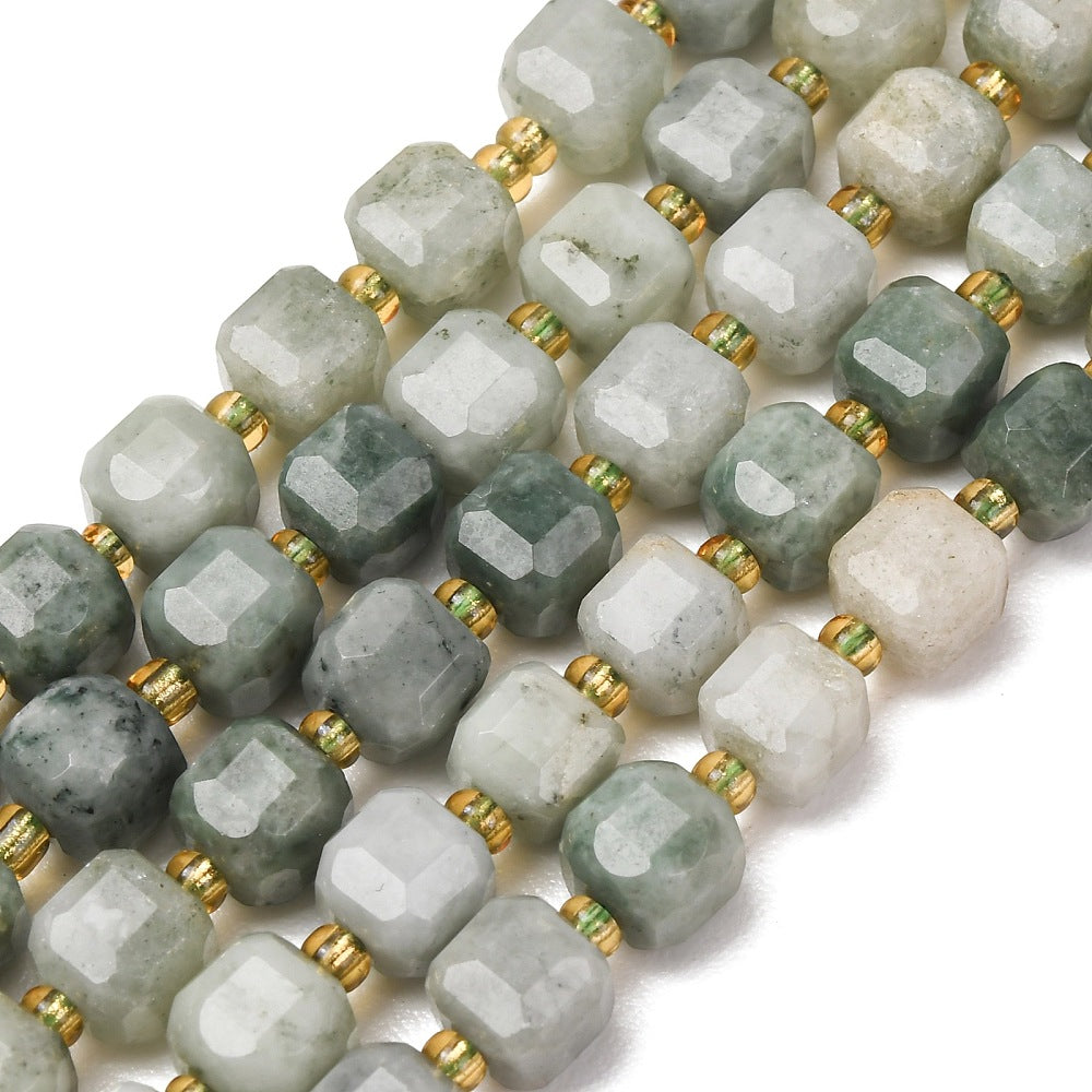 Natural Jadeite Jade Faceted Cube Beads 6–7.5mm | The Pink Bead Shop Canada