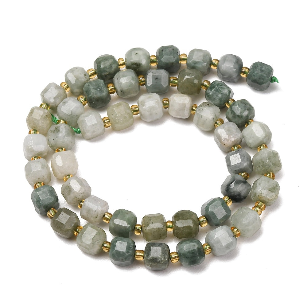 Natural Jadeite Jade Faceted Cube Beads 6–7.5mm | The Pink Bead Shop Canada