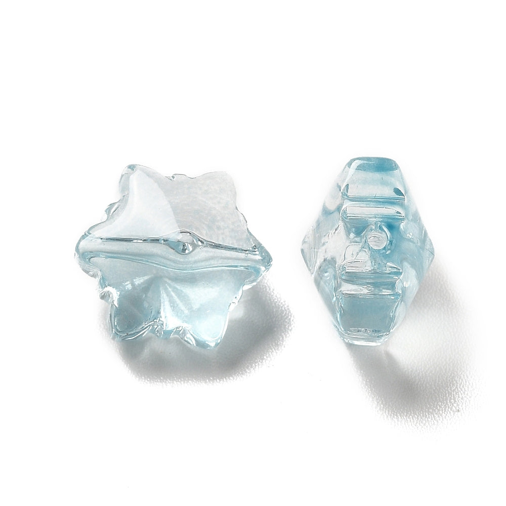 Aqua Transparent Glass Snowflake Beads 11.5mm – Sold Individually | The Pink Bead Shop Canada