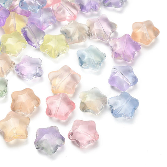 Bulk Mixed Pastel Star Glass Beads 17mm | The Pink Bead Shop Canada