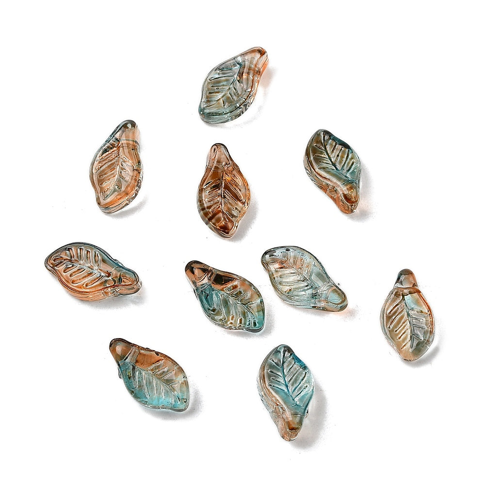 Bulk Czech Glass Leaf Beads – Camel 12 × 6.5mm | The Pink Bead Shop Canada
