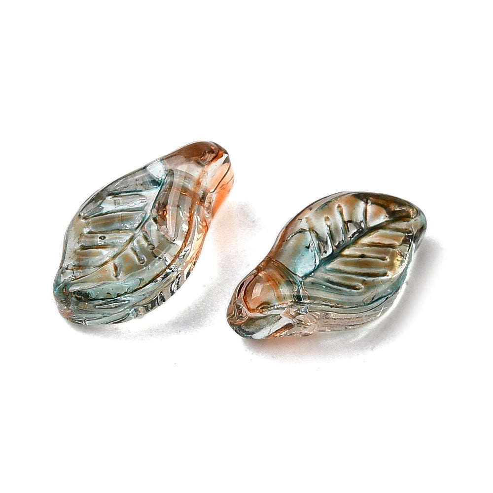 Bulk Czech Glass Leaf Beads – Camel 12 × 6.5mm | The Pink Bead Shop Canada