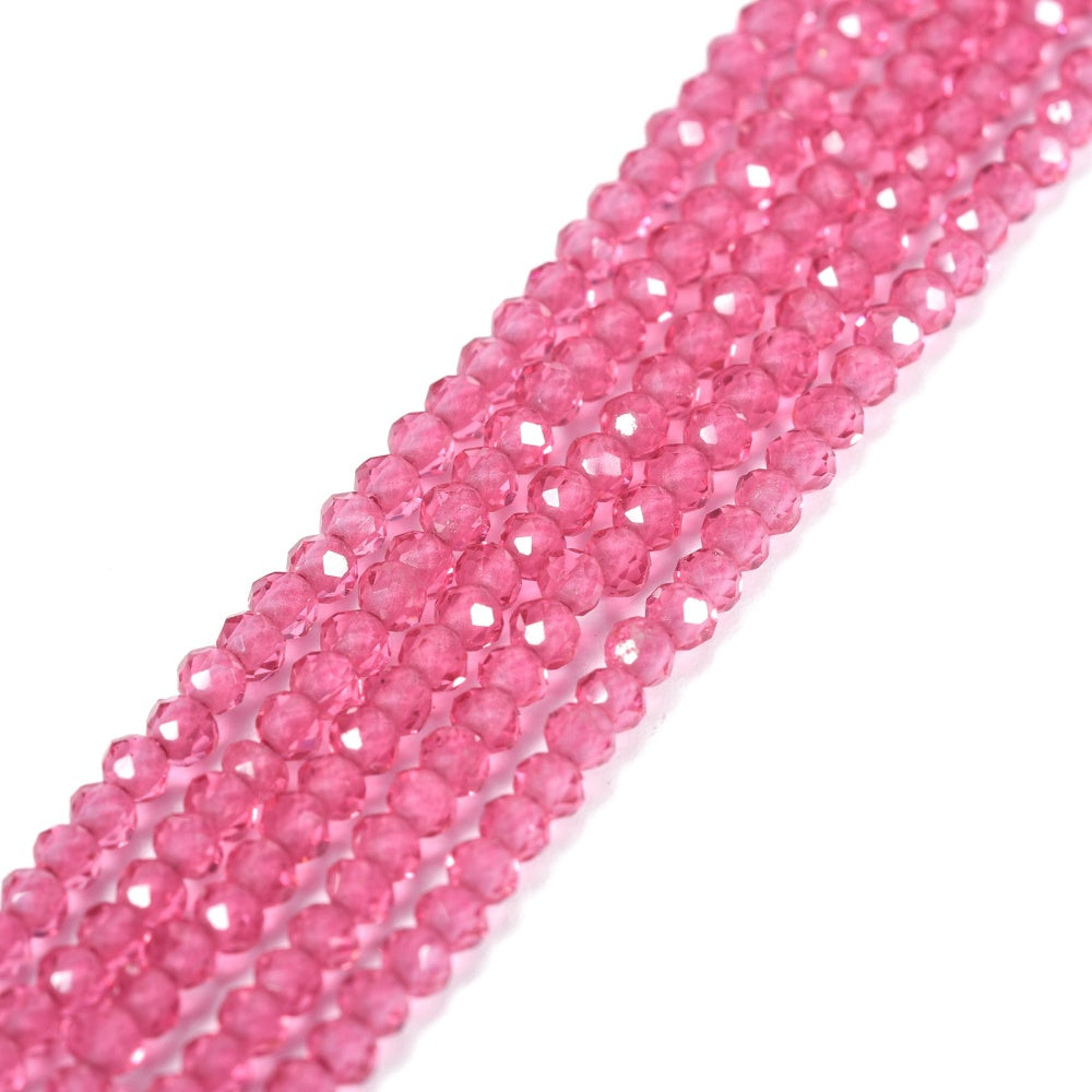 Hot Pink Faceted Glass Abacus Beads 2mm | The Pink Bead Shop Canada