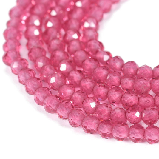 Hot Pink Faceted Glass Abacus Beads 2mm | The Pink Bead Shop Canada