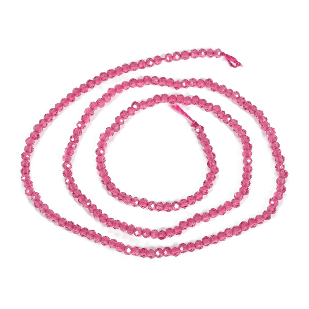 Hot Pink Faceted Glass Abacus Beads 2mm | The Pink Bead Shop Canada