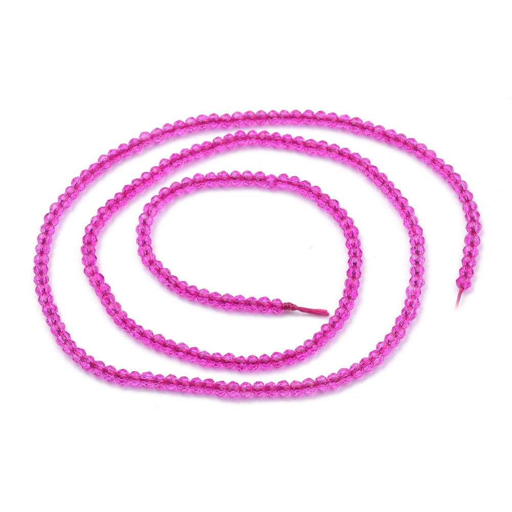 Magenta Faceted Glass Beads Abacus 2mm | The Pink Bead Shop Canada