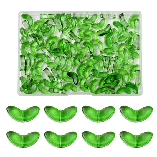 Lime Green Glass Leaf Beads 14x6.5mm - 100 Piece Pack | The Pink Bead Shop Canada