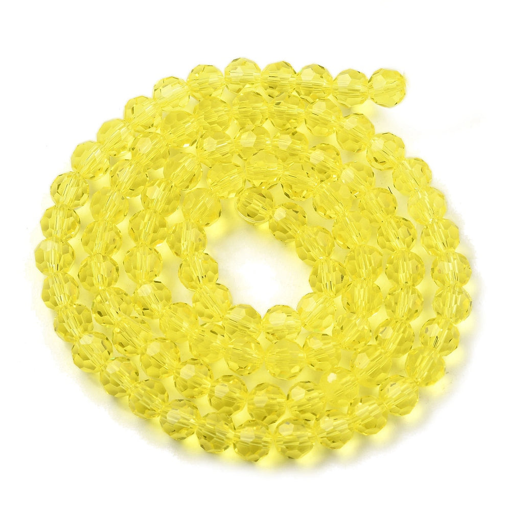 6mm Faceted Crystal Glass Beads – 32 Facet Round – Assorted Colours – The Pink Bead Shop