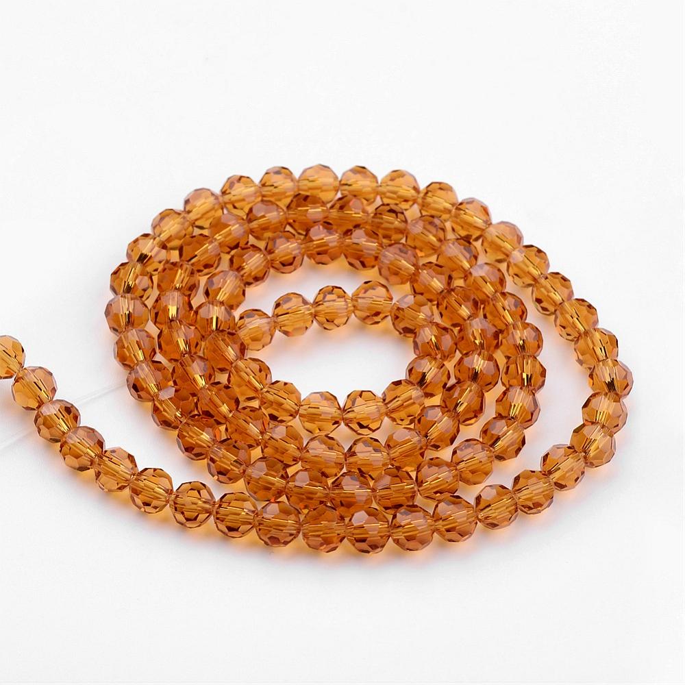 8mm Transparent Glass Faceted Round Bead Strand – Goldenrod | The Pink Bead Shop Canada
