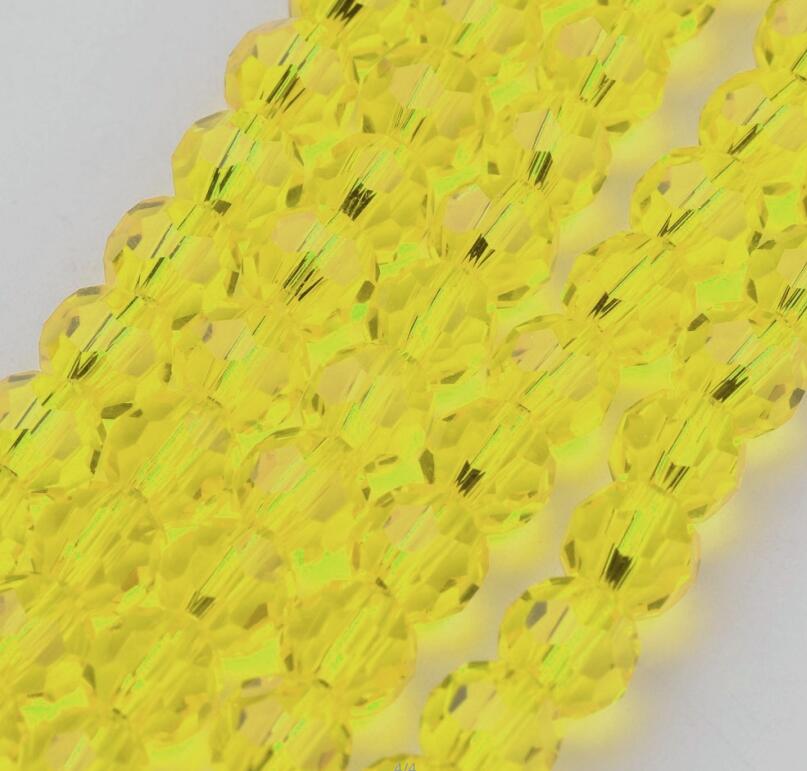 8mm Yellow Faceted Glass Bead Strand | The Pink Bead Shop Canada