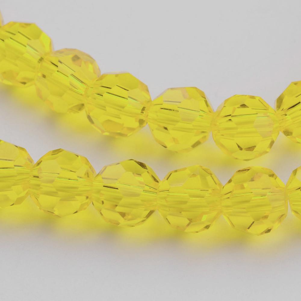 8mm Yellow Faceted Glass Bead Strand | The Pink Bead Shop Canada