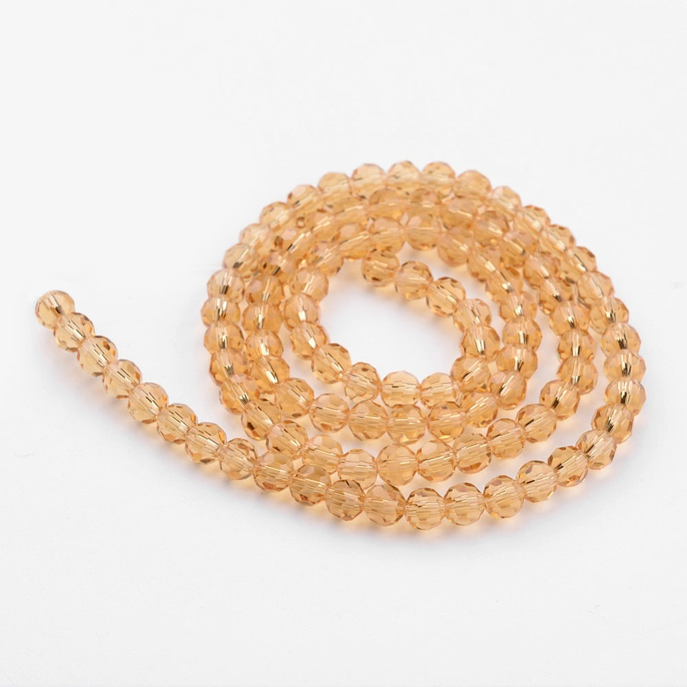 8mm Transparent Glass Faceted Round Bead Strand – Burly Wood | The Pink Bead Shop Canada