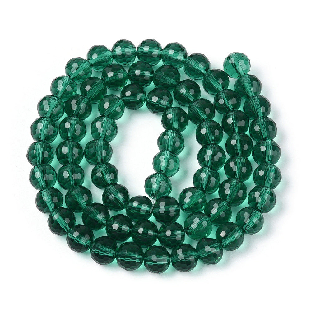 Teal Faceted Glass Round Beads 10mm – 96 Facets | The Pink Bead Shop Canada