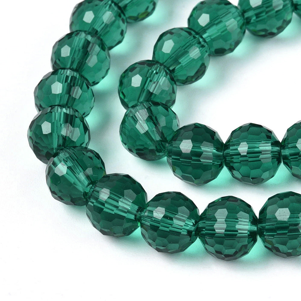 Teal Faceted Glass Round Beads 10mm – 96 Facets | The Pink Bead Shop Canada