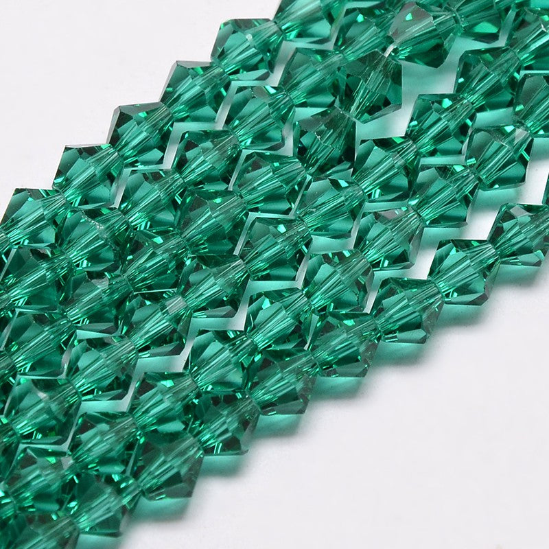 Imitation Austrian Crystal 5301 Bicone Beads – 6mm Dark Cyan | The Pink Bead Shop Canada