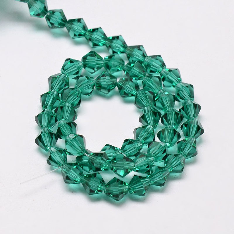 Imitation Austrian Crystal 5301 Bicone Beads – 6mm Dark Cyan | The Pink Bead Shop Canada