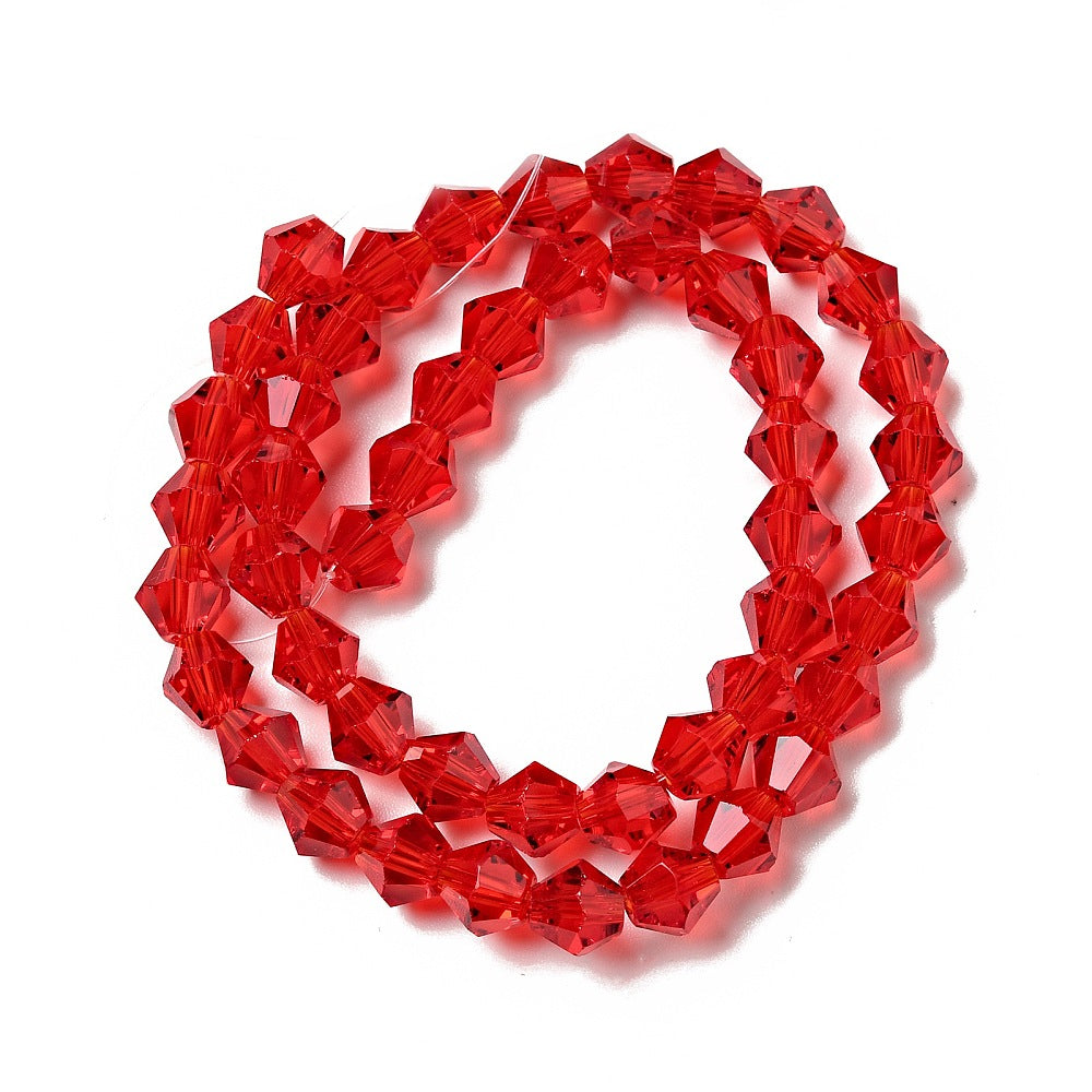 Imitation Austrian Crystal Red Faceted Bicone Glass Beads 6mm –  | The Pink Bead Shop Canada