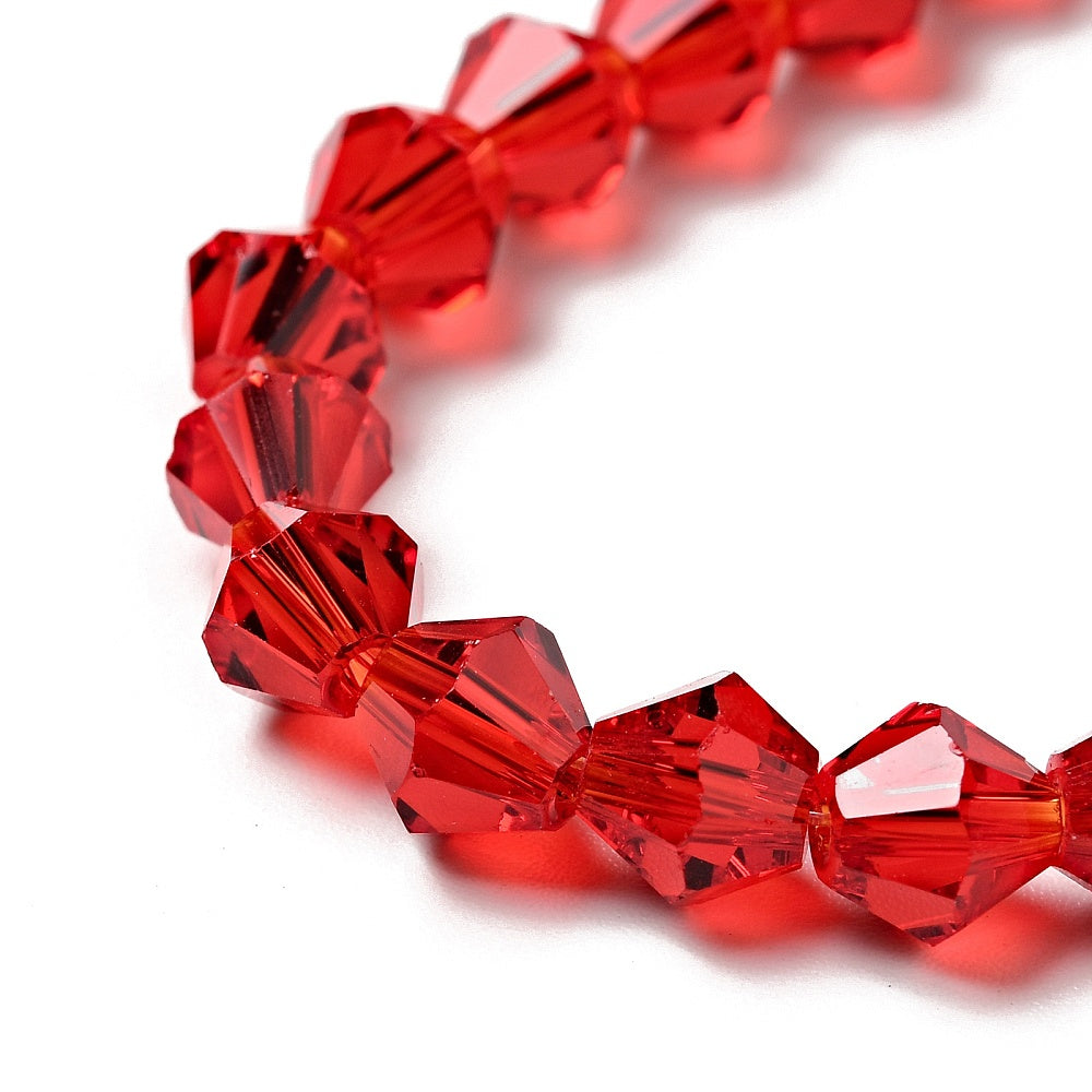 Imitation Austrian Crystal Red Faceted Bicone Glass Beads 6mm –  | The Pink Bead Shop Canada