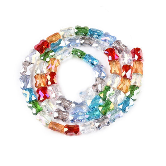 Colorful Glass Beads Faceted Bone Shape 7.5–8mm | The Pink Bead Shop Canada