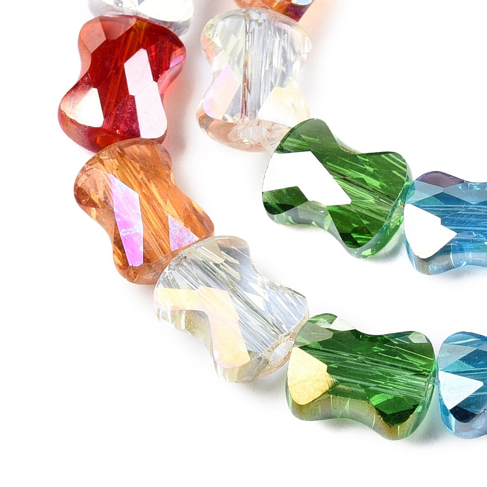 Colorful Glass Beads Faceted Bone Shape 7.5–8mm | The Pink Bead Shop Canada