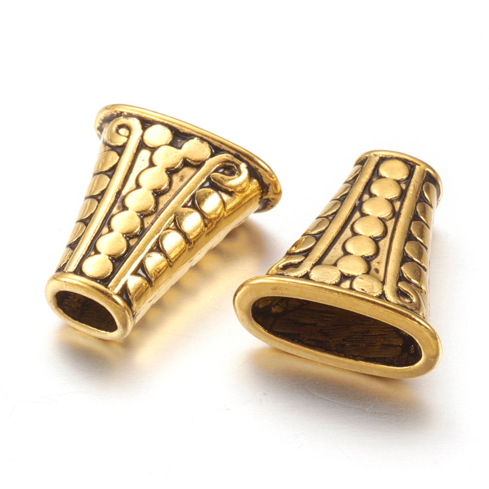 Tibetan Style Alloy Bead Cones, For Tassels Pendant, Antique Golden Bulk