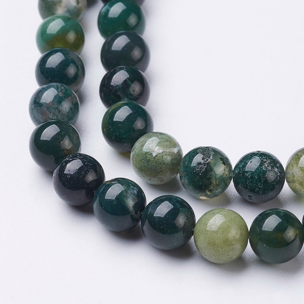Moss Agate Beads Natural – Assorted Sizes 4mm, 6mm & 8mm The Pink Bead Shop