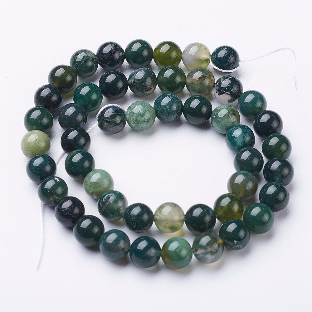 Moss Agate Beads Natural – Assorted Sizes 4mm, 6mm & 8mm The Pink Bead Shop