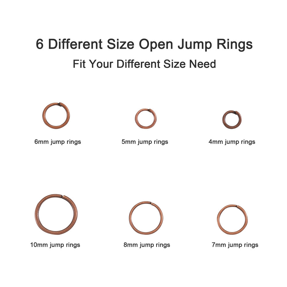 Bulk Jump Rings Set – Assorted Sizes, Red Copper (Approx. 1600pcs) | The Pink Bead Shop Canada