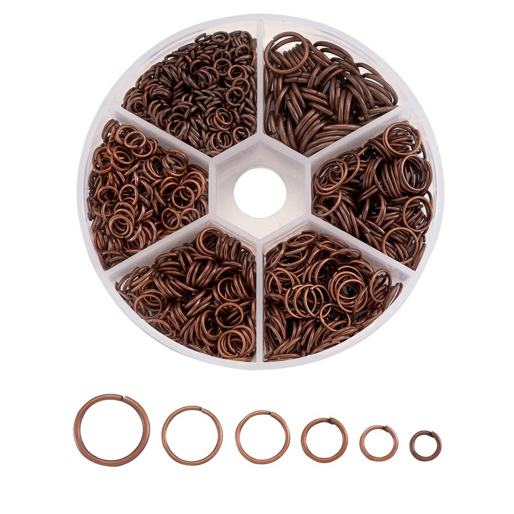 Bulk Jump Rings Set – Assorted Sizes, Red Copper (Approx. 1600pcs) | The Pink Bead Shop Canada