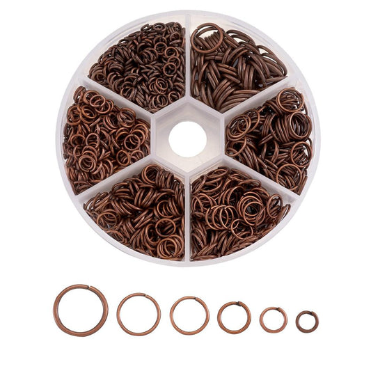 Bulk Jump Rings Set – Assorted Sizes, Red Copper (Approx. 1600pcs) | The Pink Bead Shop Canada