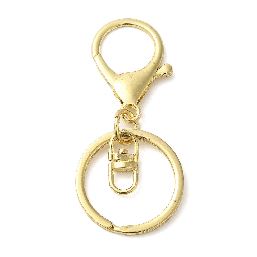 Alloy Keychain Clasp Findings – Gold, Light Gold & Platinum | 68mm | 2 Pack | The Pink Bead Shop Canada