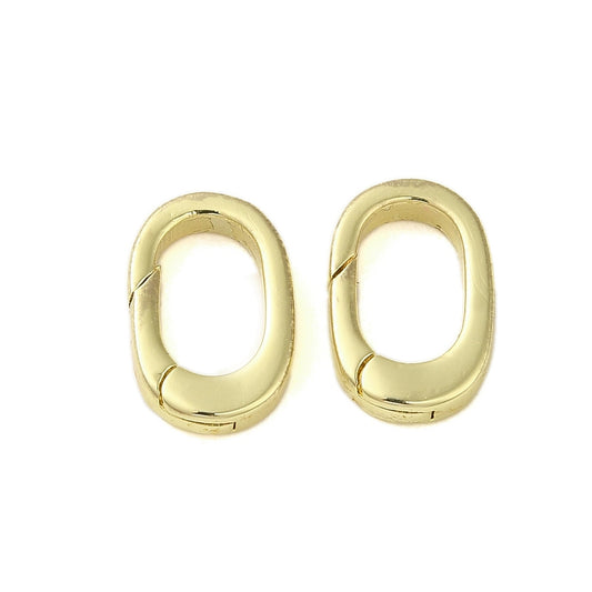 Oval Spring Gate Rings 2pk 12x8x2.5mm | Gold Connector Clasps | The Pink Bead Shop Canada