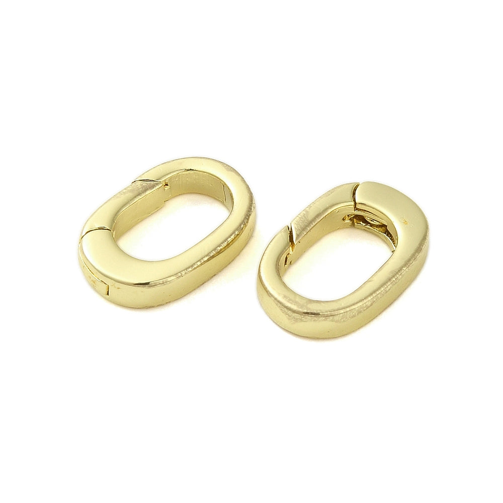 Oval Spring Gate Rings 2pk 12x8x2.5mm | Gold Connector Clasps | The Pink Bead Shop Canada