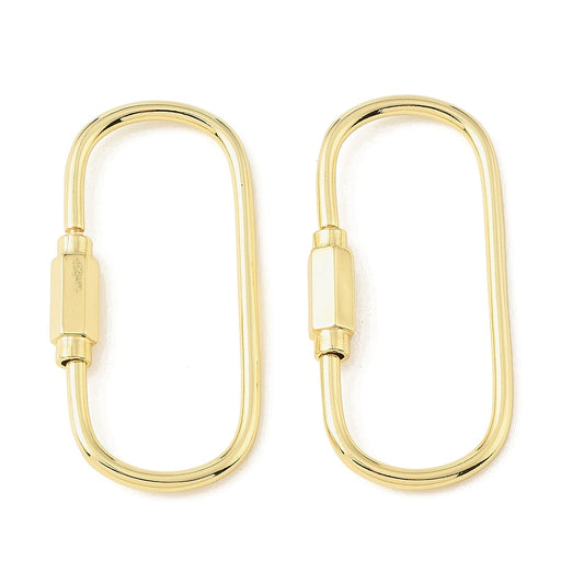 18K Gold Plated Brass Oval Screw Carabiner Lock – 56mm | The Pink Bead Shop Canada
