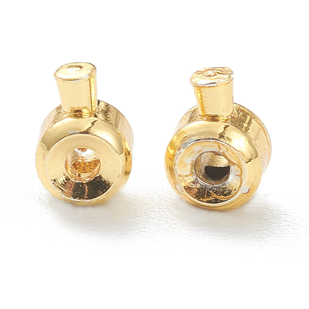 Brass Crimp Beads 4.5x3.5x3mm Gold or Platinum Plated 10 Pieces | The Pink Bead Shop Canada