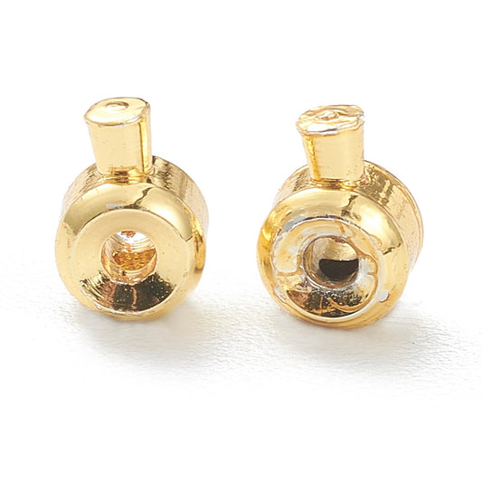 Brass Crimp Beads 4.5x3.5x3mm Gold or Platinum Plated 10 Pieces | The Pink Bead Shop Canada