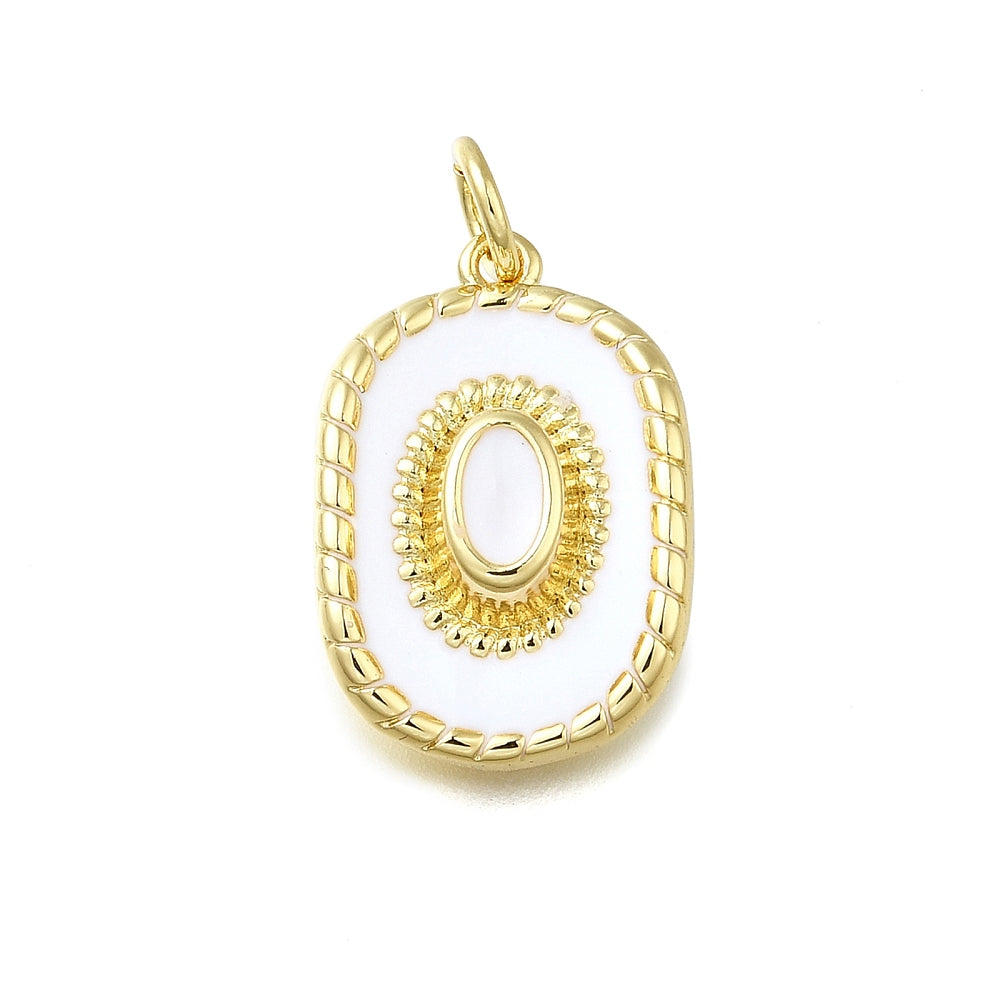 Brass Enamel Cowboy Hat Charm Pendant, Real 18K Gold Plated White 18x12.5x4mm | The Pink Bead Shop Canada