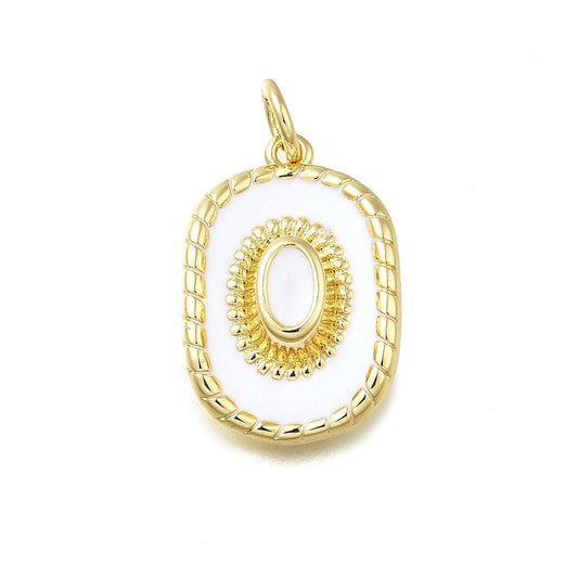 Brass Enamel Cowboy Hat Charm Pendant, Real 18K Gold Plated White 18x12.5x4mm | The Pink Bead Shop Canada