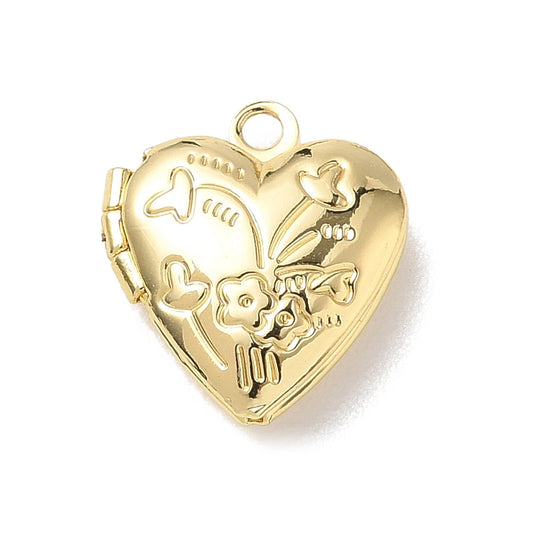 18K Gold Plated Heart Locket Pendant 1 Pack | The Pink Bead Shop Canada