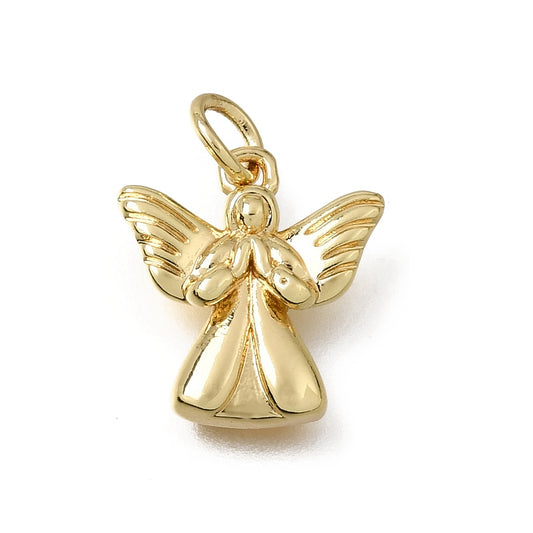 18K Gold Plated Praying Angel Charm 14.5mm 1 Pack | The Pink Bead Shop Canada
