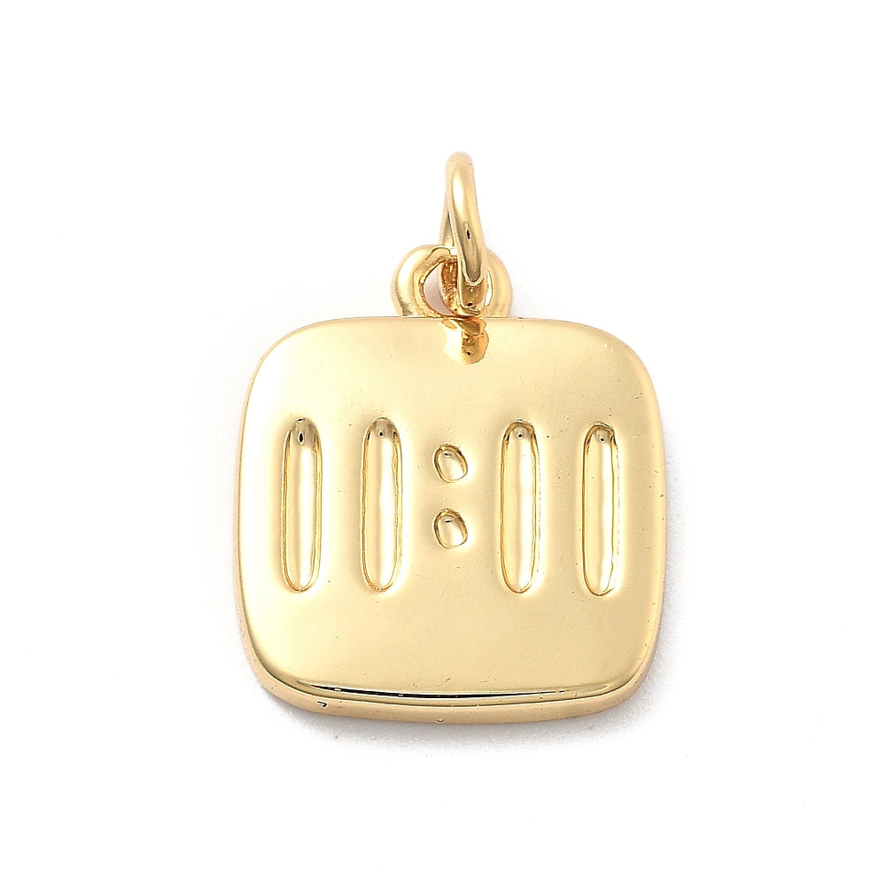 Real 18K Gold-Plated 11:11 Square Pendant – One Per Pack | The Pink Bead Shop Canada