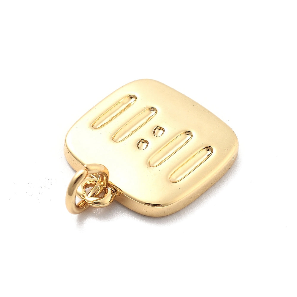 Real 18K Gold-Plated 11:11 Square Pendant – One Per Pack | The Pink Bead Shop Canada